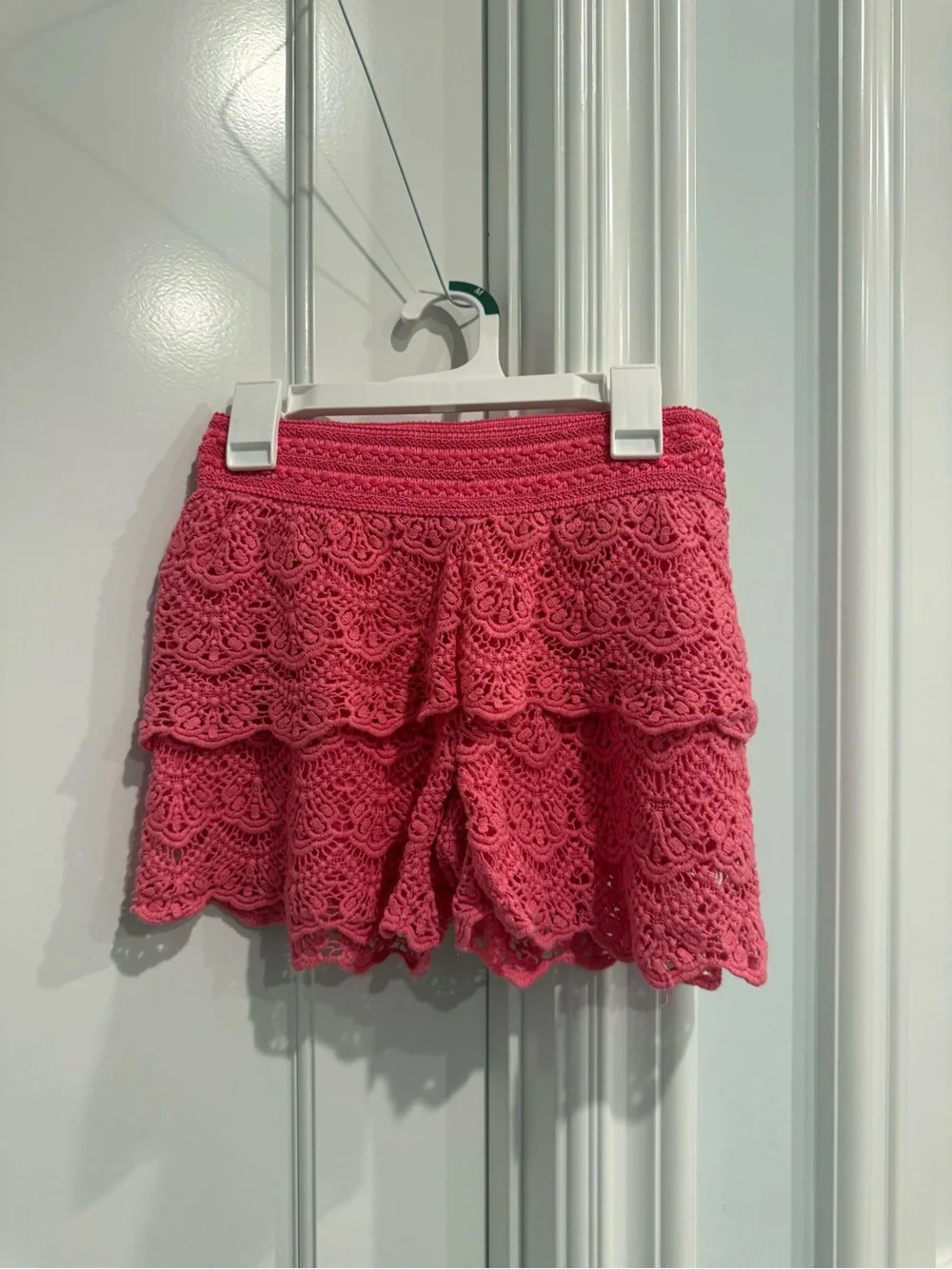 Justice Pink Crochet Tiered Skort